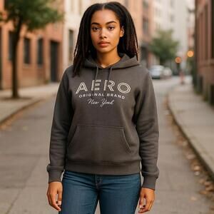 Aéropostale Original Brand Hoodie - Classic Gray, Size M